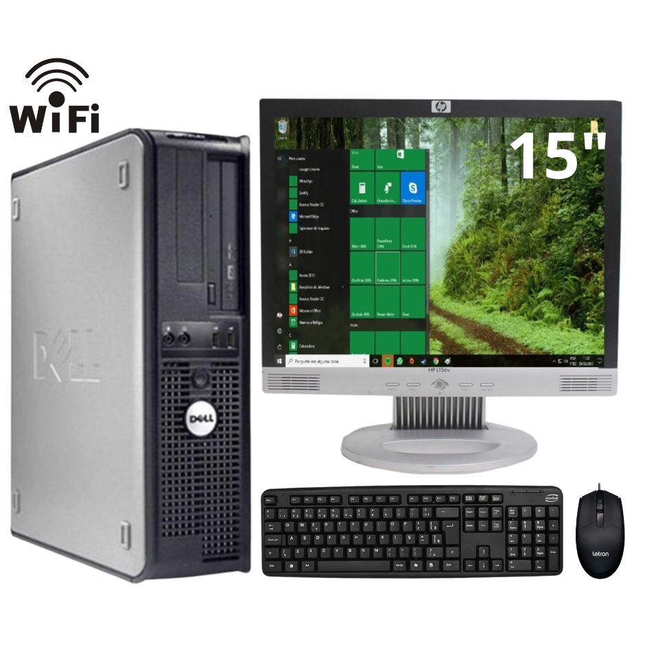 Computador Dell Intel Core 2 Duo 4gb Ram 250 Hd Monitor 15" Teclado Mouse Wifi