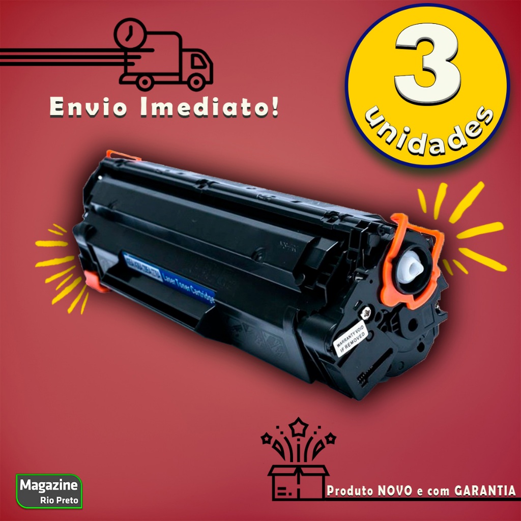 KIT 3 Toner Compatível CE285A CB435A CB436A 85A P1005 P1505 M1120 M1212 M1130 P1102w 1102w 1102 em Oferta na Shopee