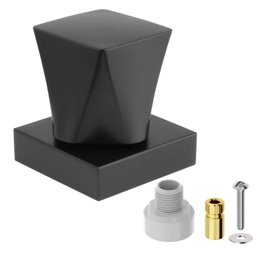 Acabamento Registro Padrão Deca +Conversor Docol 20 Estrias-Pressão e Gaveta 1/2 3/4 Diamante Preto