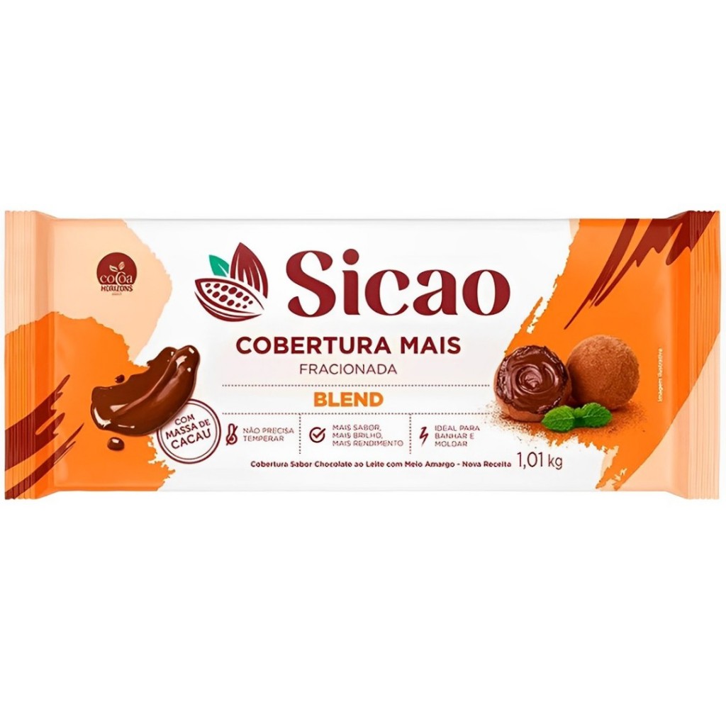 Sicao Barra De Chocolate Cobertura Mais Blend 1,01kg
