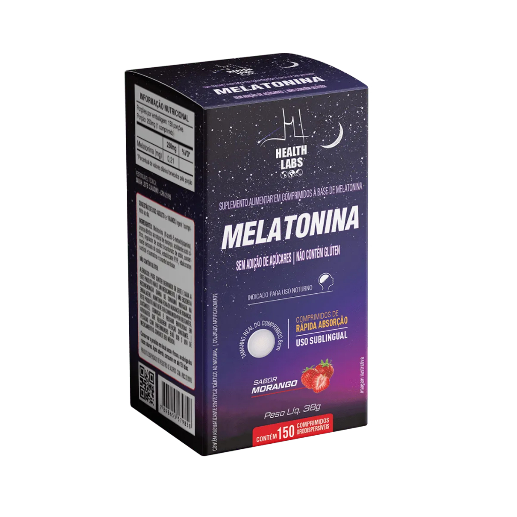 Melatonina 150 Comprimidos Morango - Health Labs em Oferta na Shopee