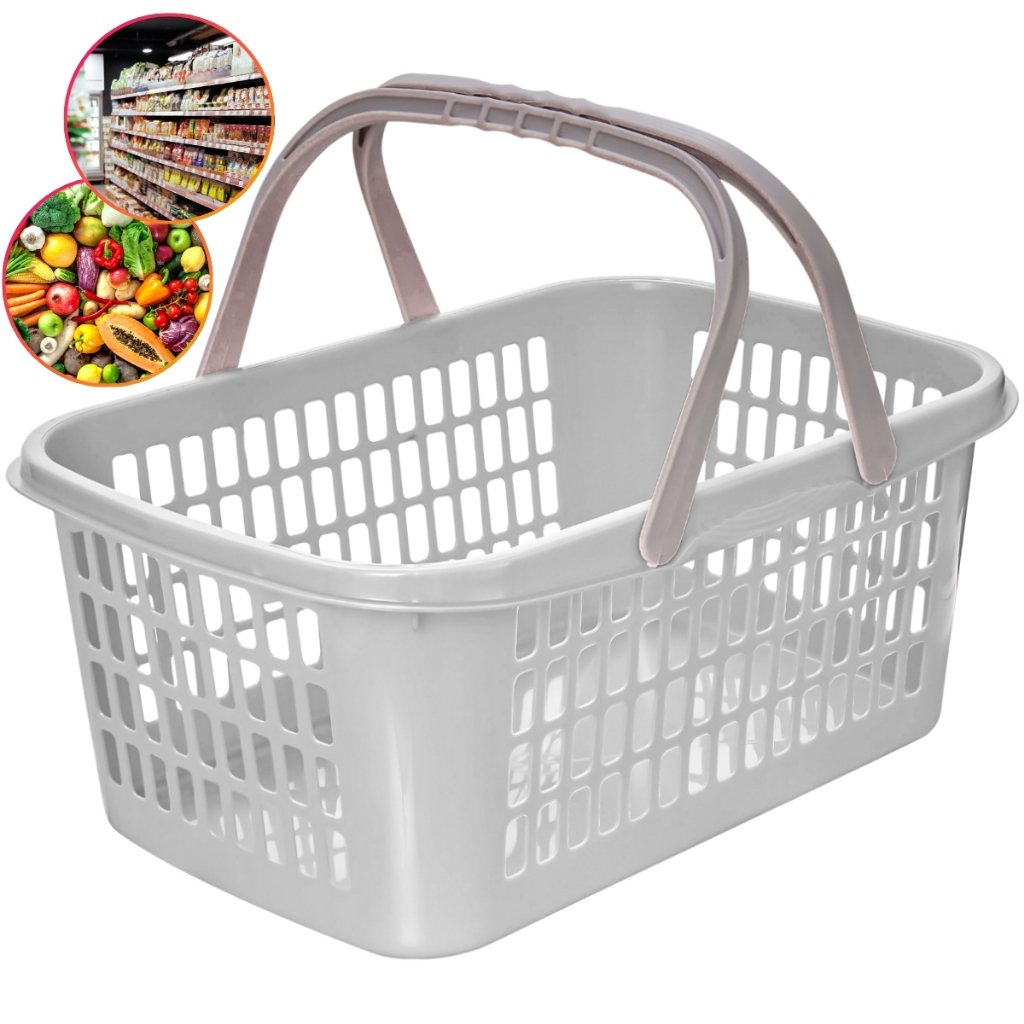 Cesta Cestinha Plástica Supermercado Mercado Loja Shopping Mercadinho Farmácia Atacado Reforçada Com Alça 9 Litros · foto 2
