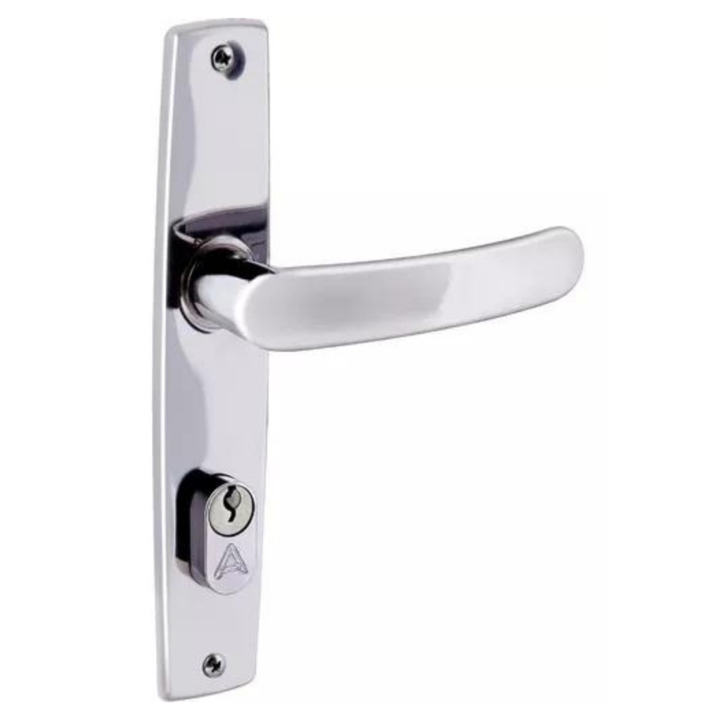 fechadura externa aliança porta de madeira 2600/41 espelho cromado