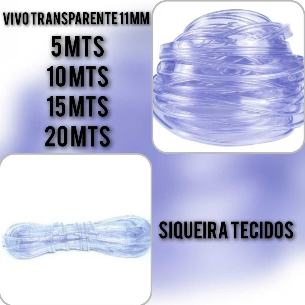 Vivo Transparente 11 mm para Bolsas/ Mochilas, ele auxilia na costura e deixa o acabamento perfeito.