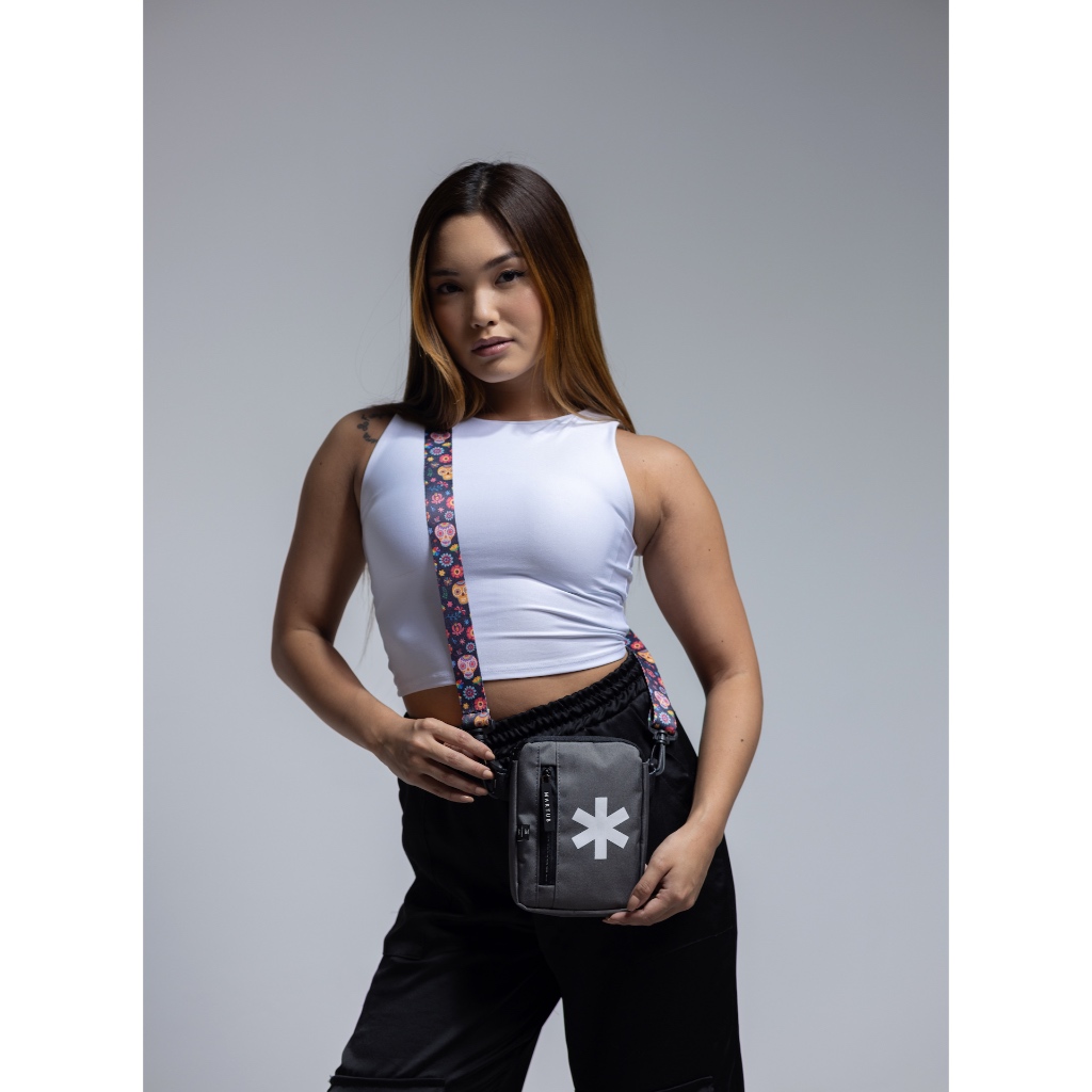 alça para bolsa shoulder bag transversal ajustável maktub estampa caveira mexicana