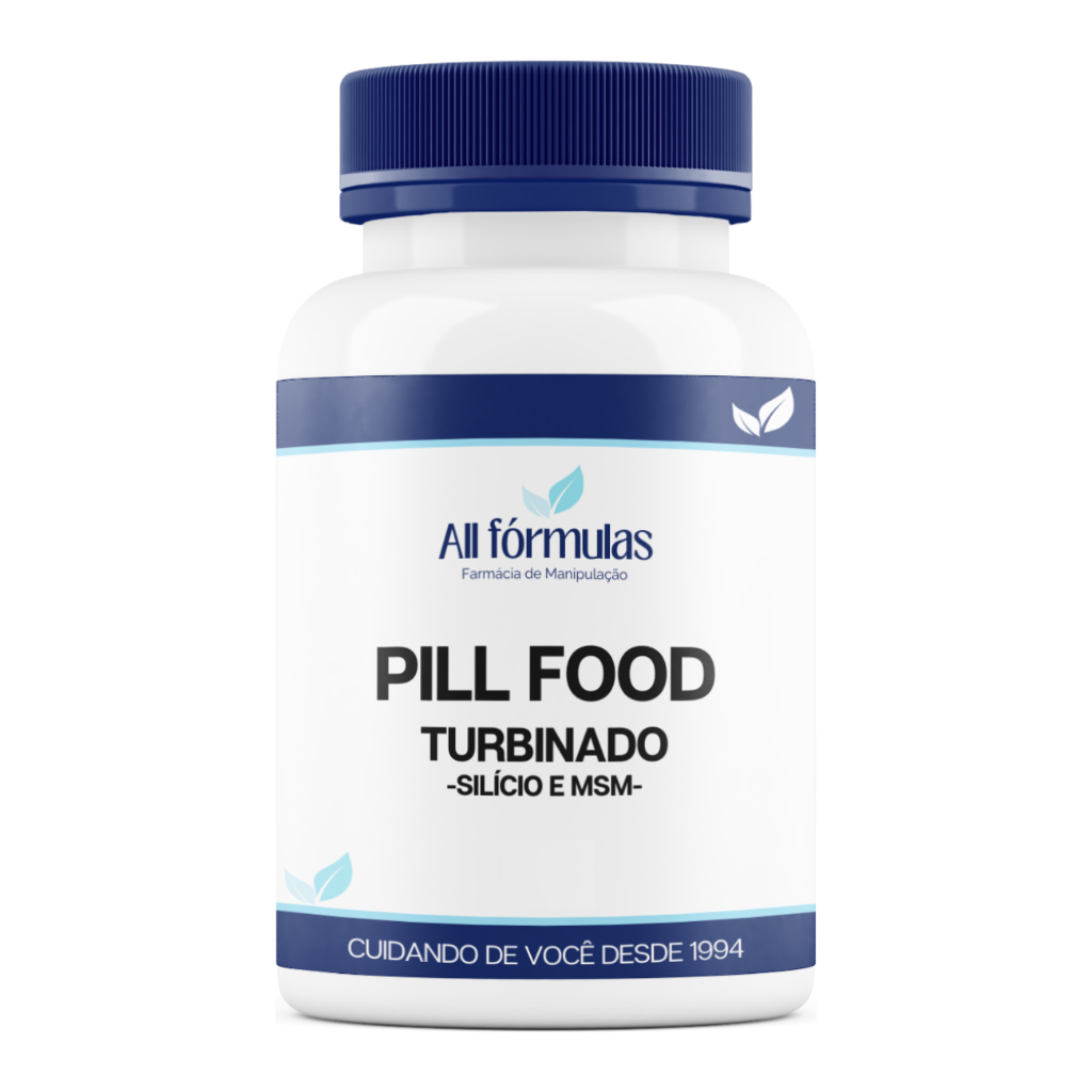 Pill Food Turbinado + Silício + MSM - 60, 120, 180 Cápsulas