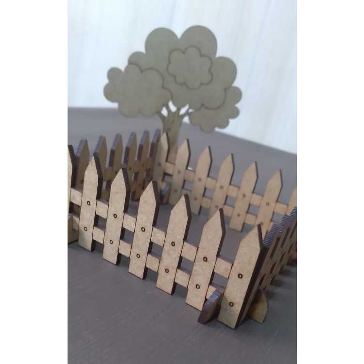Apliques Mini Cerca Cerquinha Fazenda 9x4 cm  MDF