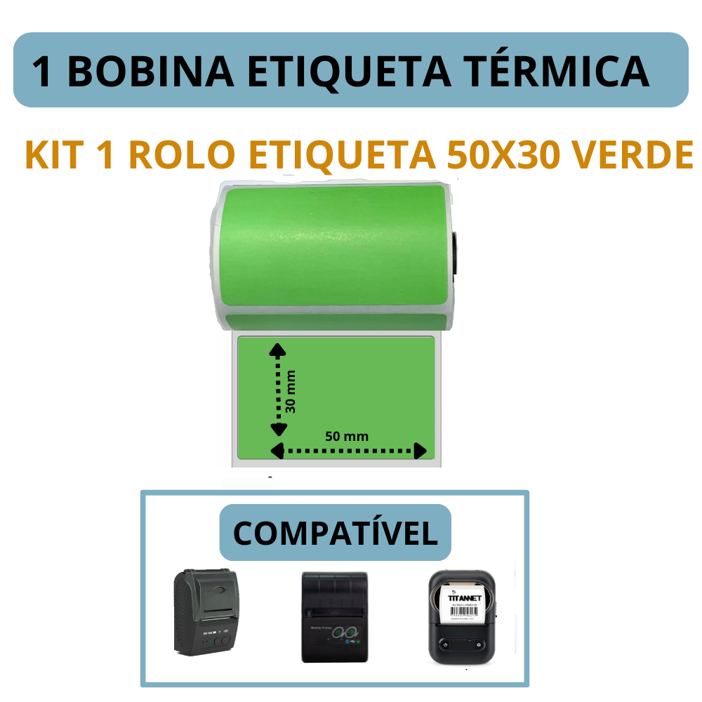 Etiquetas Adesivas Coloridas 50x30mm para Mini Impressora Térmica
