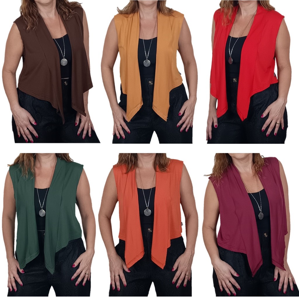 Coletinho Cropped Feminino Verão Elegante Fresquinho e Social