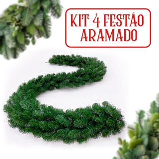 Kit 4 Festão Guirlanda Aramado Grosso Flexível Natal Luxo 270cm Galhos Varal KIT 2 KIT 3 E KIT4