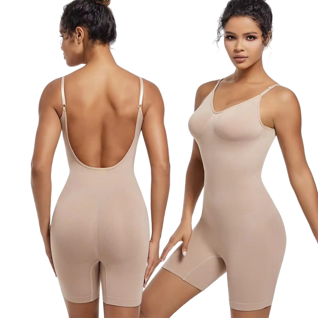 Body Macaquinho Cinta Modeladora Costa Aberta Modela Bumbum
