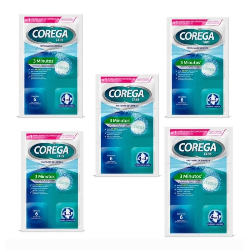 Corega Tabs Pastilhas 5 Cartelas Originais - Melhor Preço!!