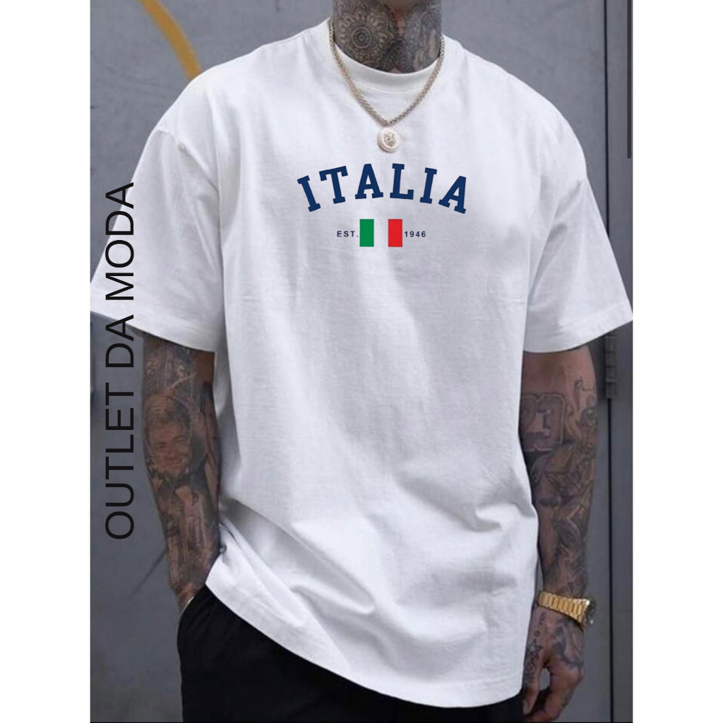Camiseta Masculina ITALIA 1946 Gola Redonda