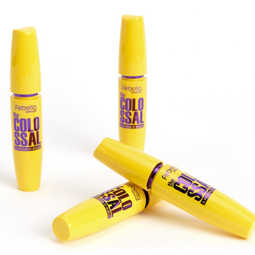 Máscara para Cílios Colossal Febella à Prova d'Água, Cílios de Cinema em Qualquer Ocasião