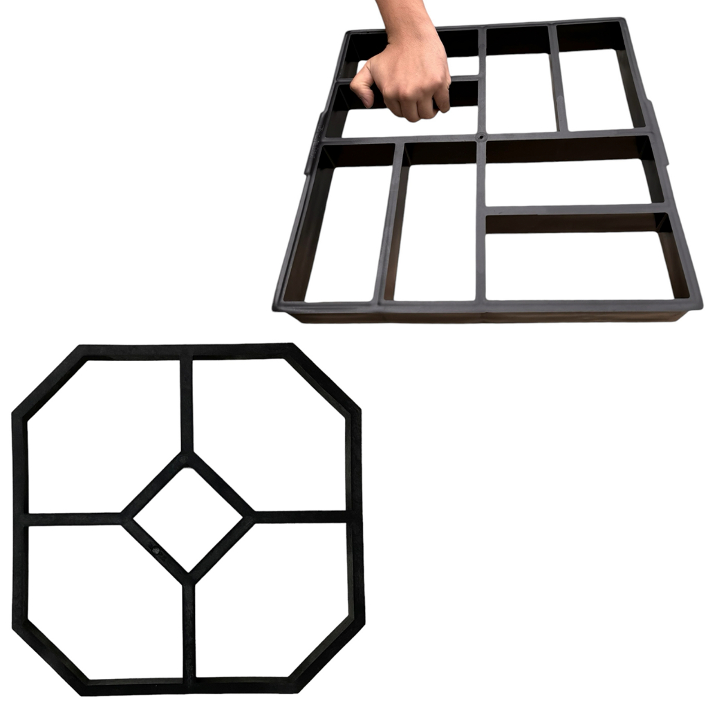 2 Moldes Forma Piso Jardinagem Easypiso Pedras Garagem Passagem P/ Carros E Motos