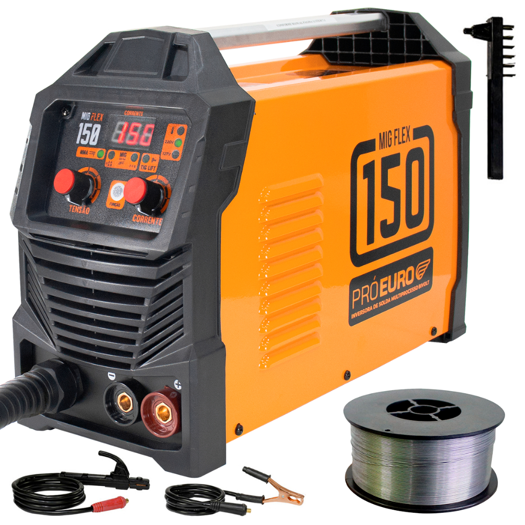 Máquina De Solda Multiprocesso 150a Bivolt Pró Euro + Arame 1kg 0,8mm em Oferta na Shopee