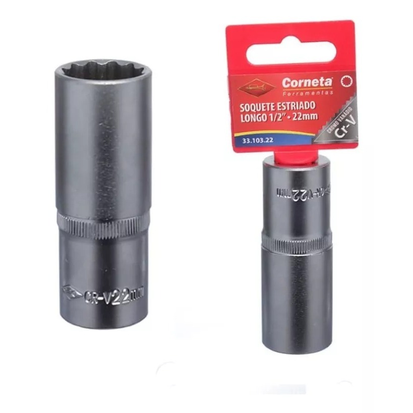 Soquete Pito Longo 1/2 X 22mm Estriado Profissional em Oferta na Shopee