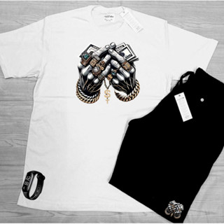 kit conjunto camiseta 100% algodão bermuda tactel  Caminhada e Academia  MÃO GANGSTER DOLA...