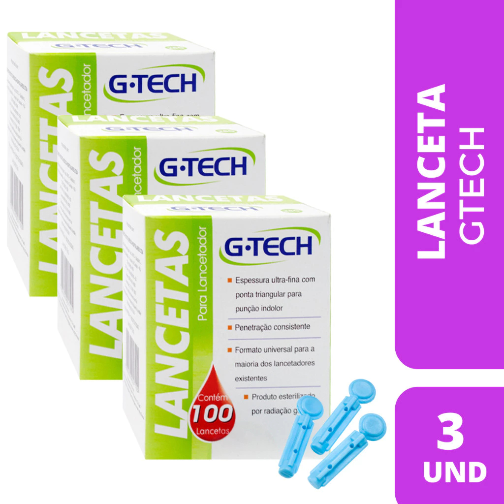 Kit 3UN Lancetas Para Lancetador C/ 100 Unid Cada