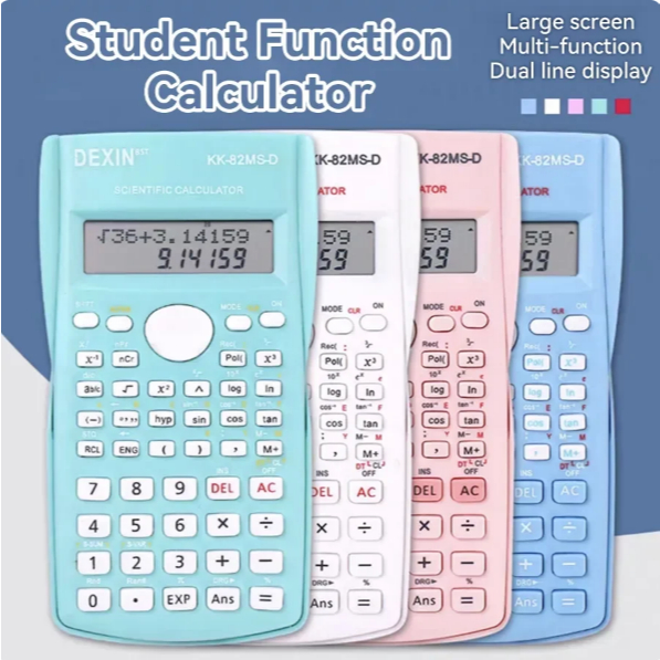 Calculadora Científica 12 Dígitos 2 Linhas 240 Funções Portátil Com Capa Protetora Escritório Escola  EC82MS