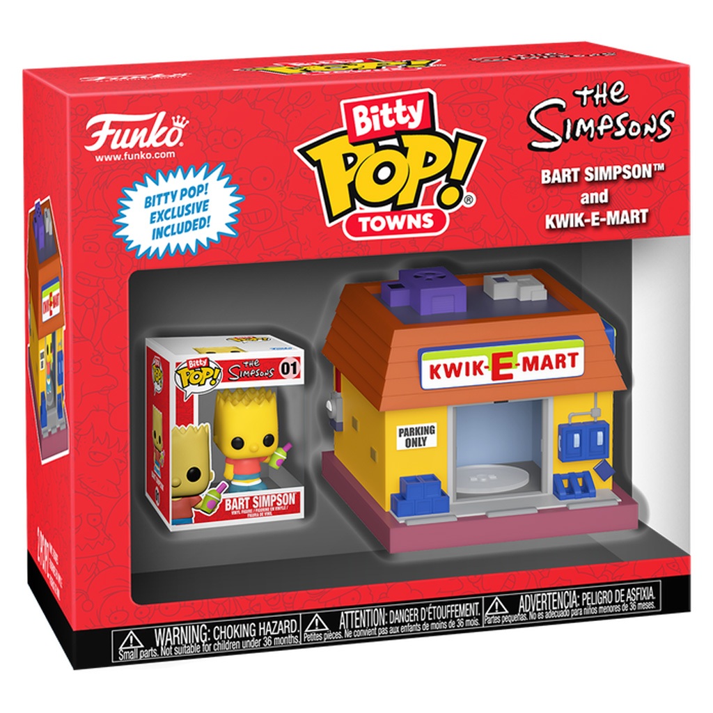 FUNKO BITTY POP TOWNS THE SIMPSONS - BART SIMPSON AND KWIK-E-MART (83684) NOVO ORIGINAL