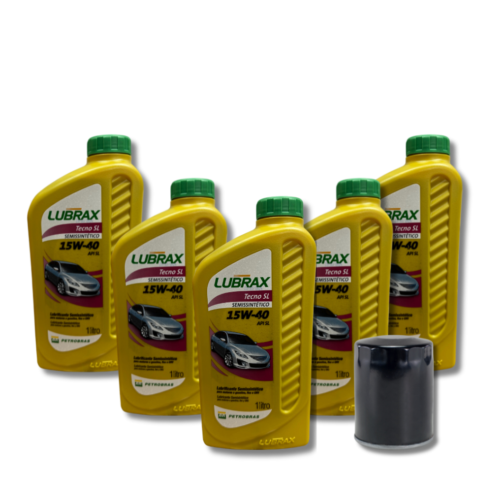 KIT TROCA DE ÓLEO GM 15W40 SEMISSINTETICO LUBRAX TECNO 5L