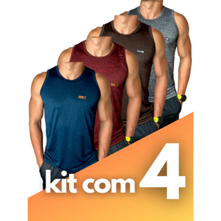 Kit 4  Camiseta Regata Dryfit Camisa Masculina Sem Manga Blusa Treino Academia Cores Diversas em Oferta na Shopee
