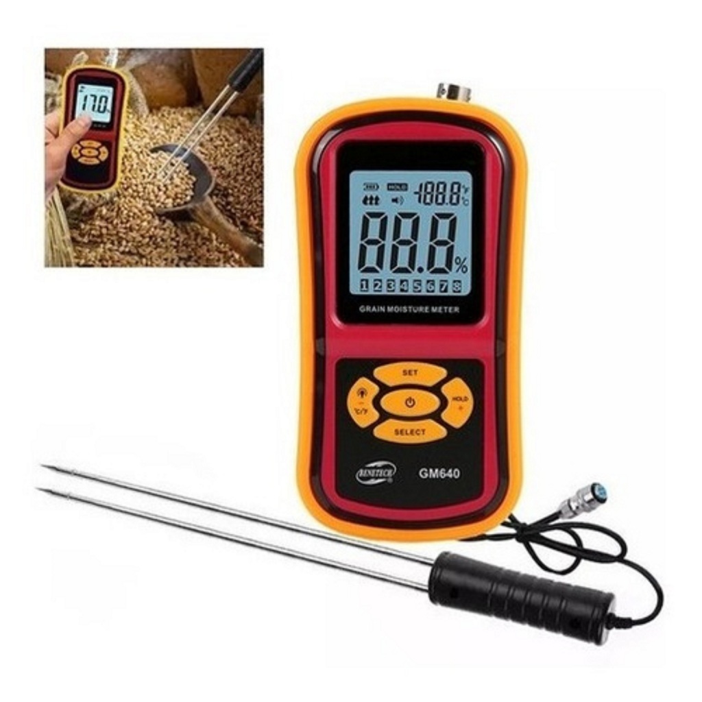 Medidor Digital Umidade E Temperatura De Grãos Mug-640