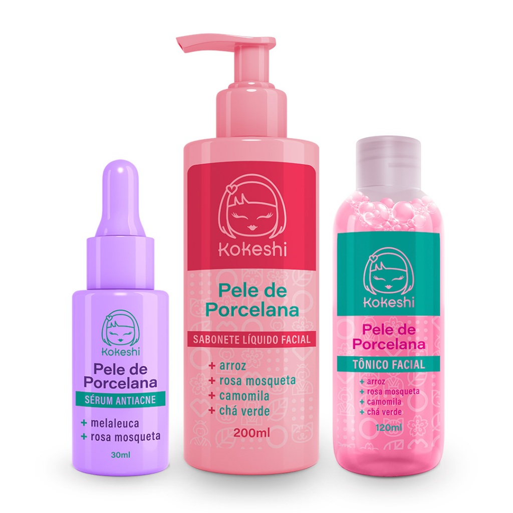 Kit Acne Controlada Kokeshi Sérum Antiacne Tônico e Sabonete