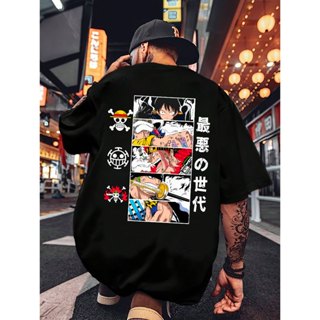 Camisa Oversized Anime Adulto Infantil Camiseta One Piece Piratas Mar Mangá Unissex em Oferta na Shopee