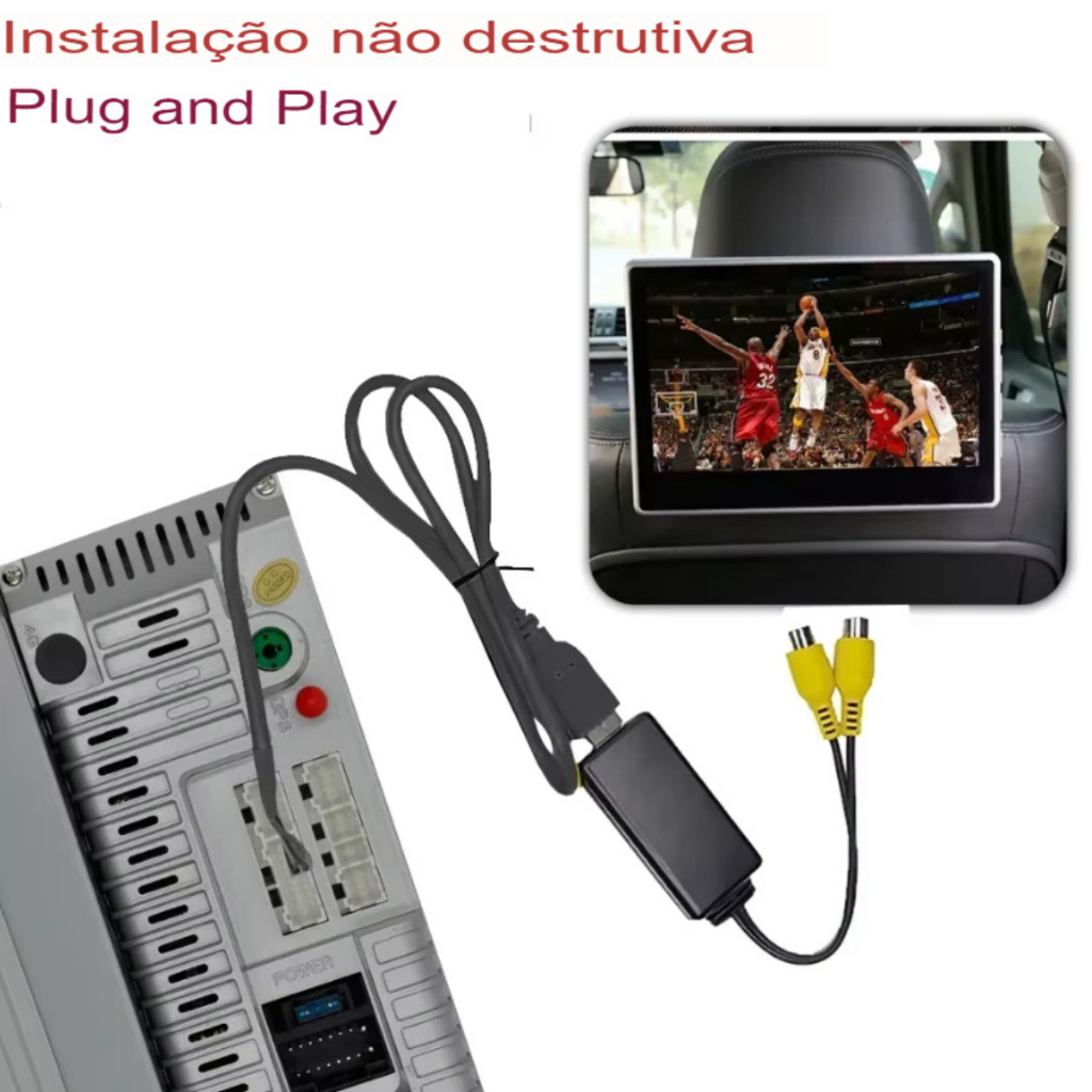 Cabo Adaptador Usb Saída Rca Vídeo Para Multimidia Android