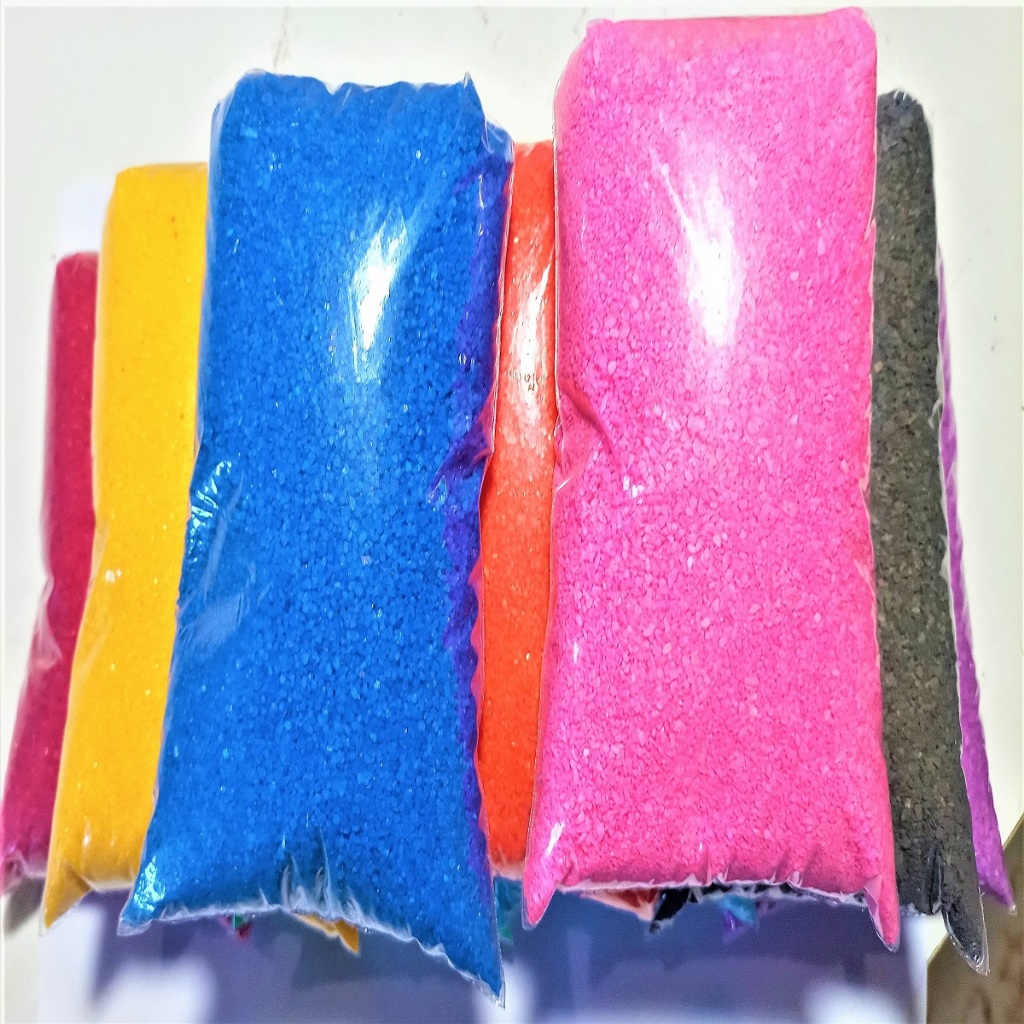 Areia Colorida Escolar Quartzo Infantil 500 Gramas 9 Pacotes. festa decoração brincadeira artesanato em Oferta na Shopee