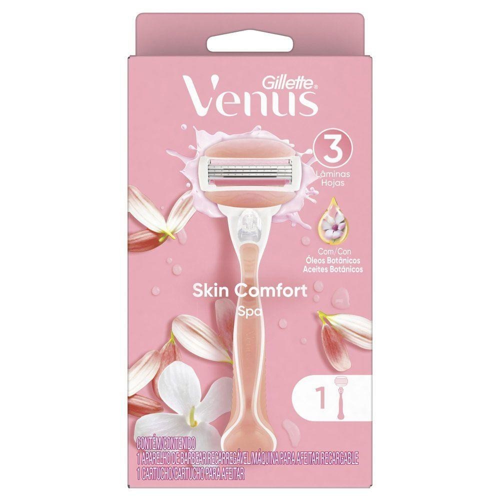 Aparelho de Depilar Gillette Venus Spa – Lâminas com Fita de Gel Hidratante e Barbear Feminino Confortável