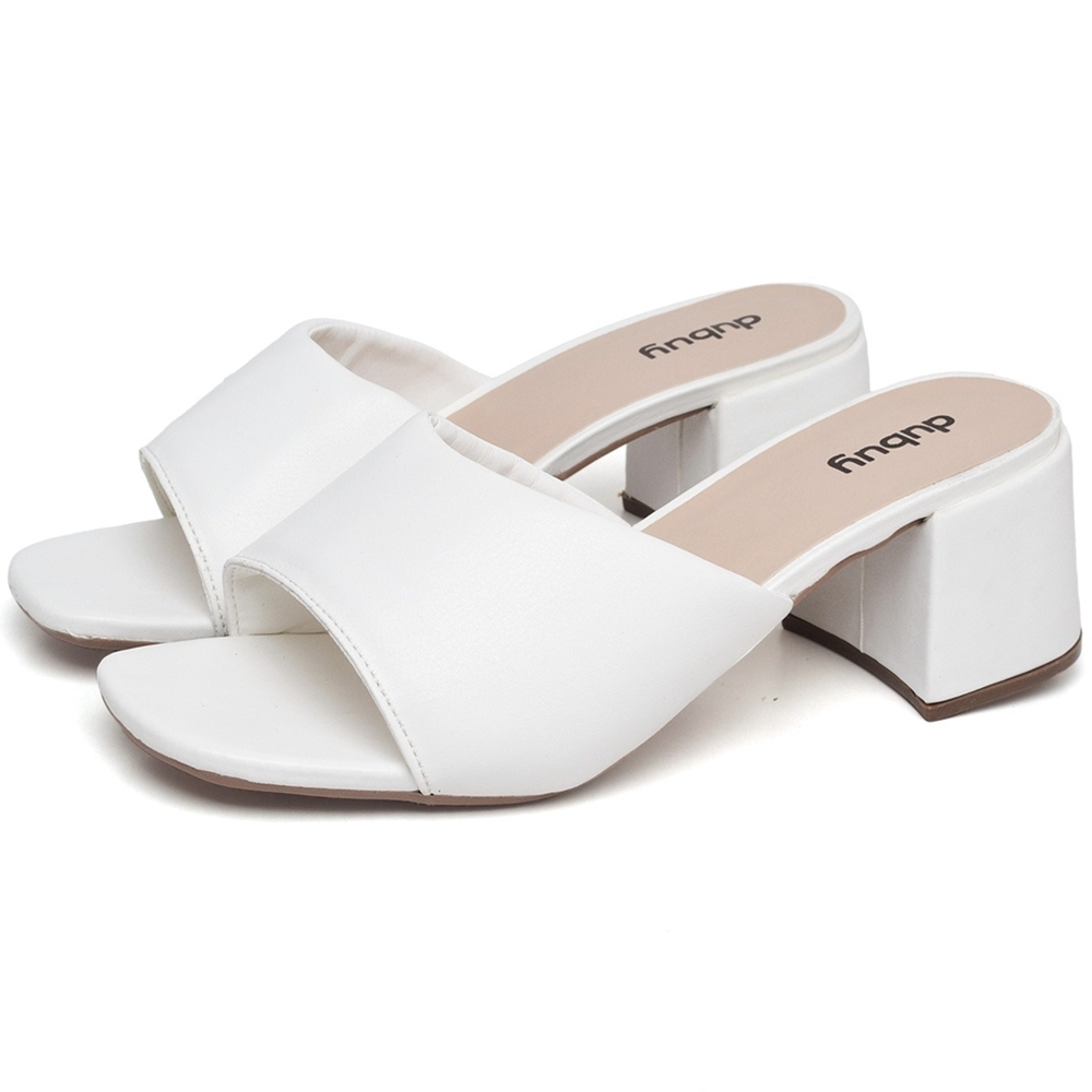 Tamanco Feminino Mule Bico Quadrado Branco Original Dubuy Sofi 302DB em Oferta na Shopee