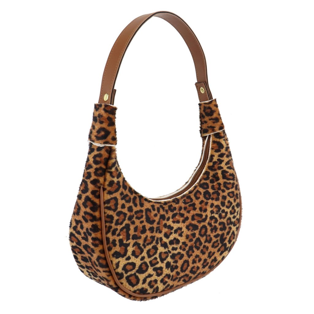 Bolsa Feminina de Ombro Meia Lua Forrada de Cetim