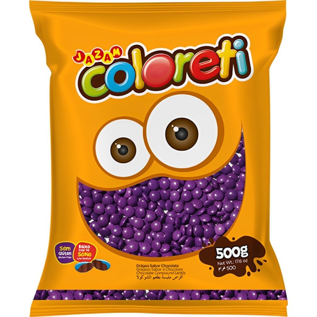 Coloreti Confeito de Chocolate Colorido Lilás 500g Jazam