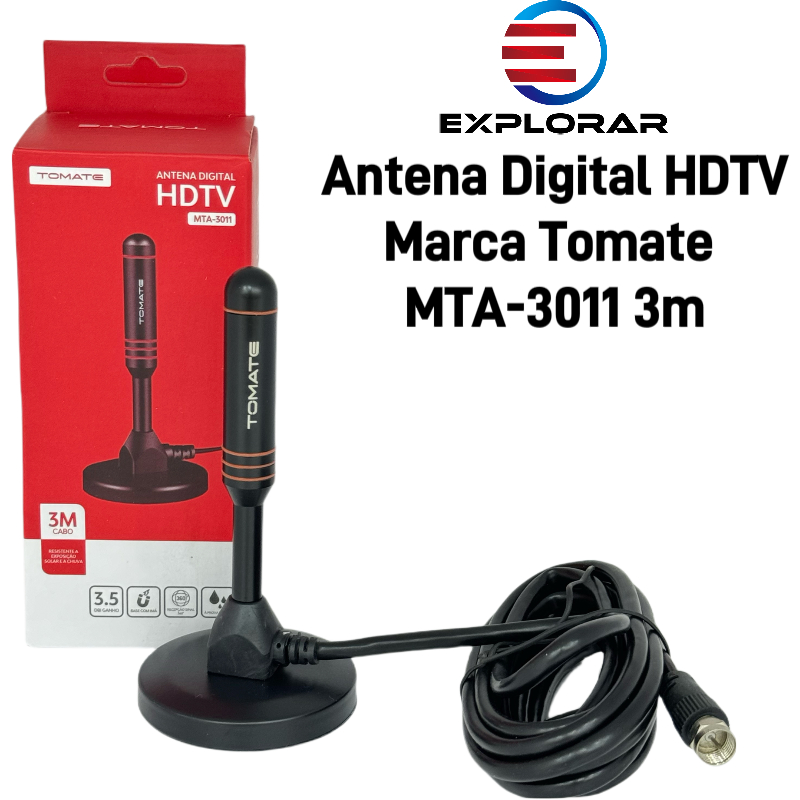 Antena Digital Interna Ima Tomate Mtv-3011 Hdtv  Premium 3.5dbi Uhf Cabo 3m
