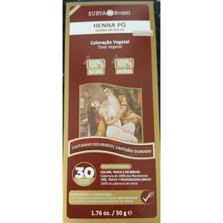 HENNA em pó Castanho Dourado 50g Coloração Vegetal Surya Brasil em Oferta na Shopee