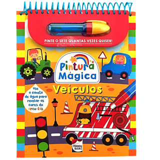 Pintura Mágica - VEÍCULOS - Livro Infantil em espiral em Oferta na Shopee