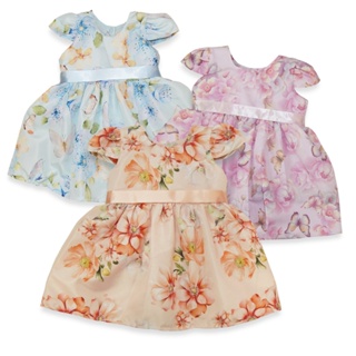Vestidos Bebê e Infantil Estampado com Faixa de Cetim em Oferta na Shopee