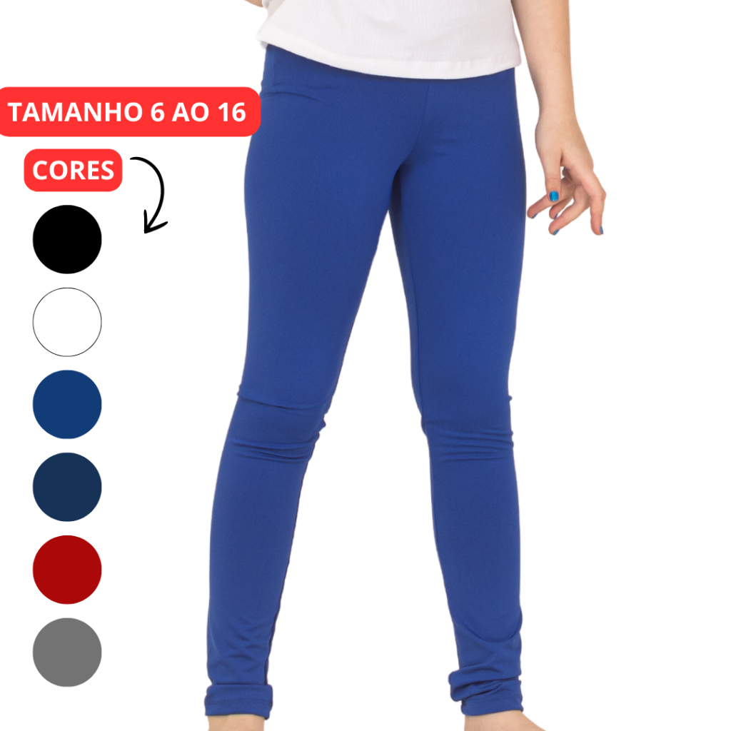 Calça Legging Menina Infantil Juvenil Suplex 6-8-10-12-14-16 Lavin Basic