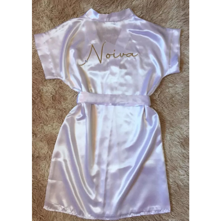 QUEIMA DE ESTOQUE Robe de Cetim Bordado Noiva 2ª linha Promoção Casamento *Antes de efetuar a compra leia o anúncio*