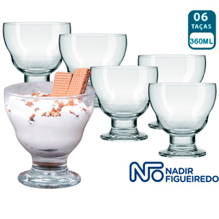 Kit 06 Taças de Sorvete Samba Sobremesa Vidro Resistente Nadir 360ml Sobremesa Sorvete Lanchonete em Oferta na Shopee