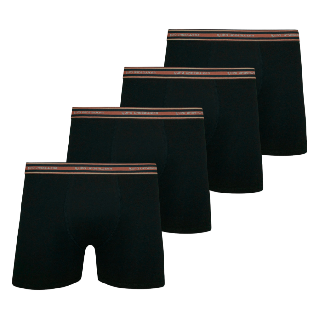 Kit 4 Cuecas Boxer Lupo Algodão Masculina Adulto Cotton Original 523-002