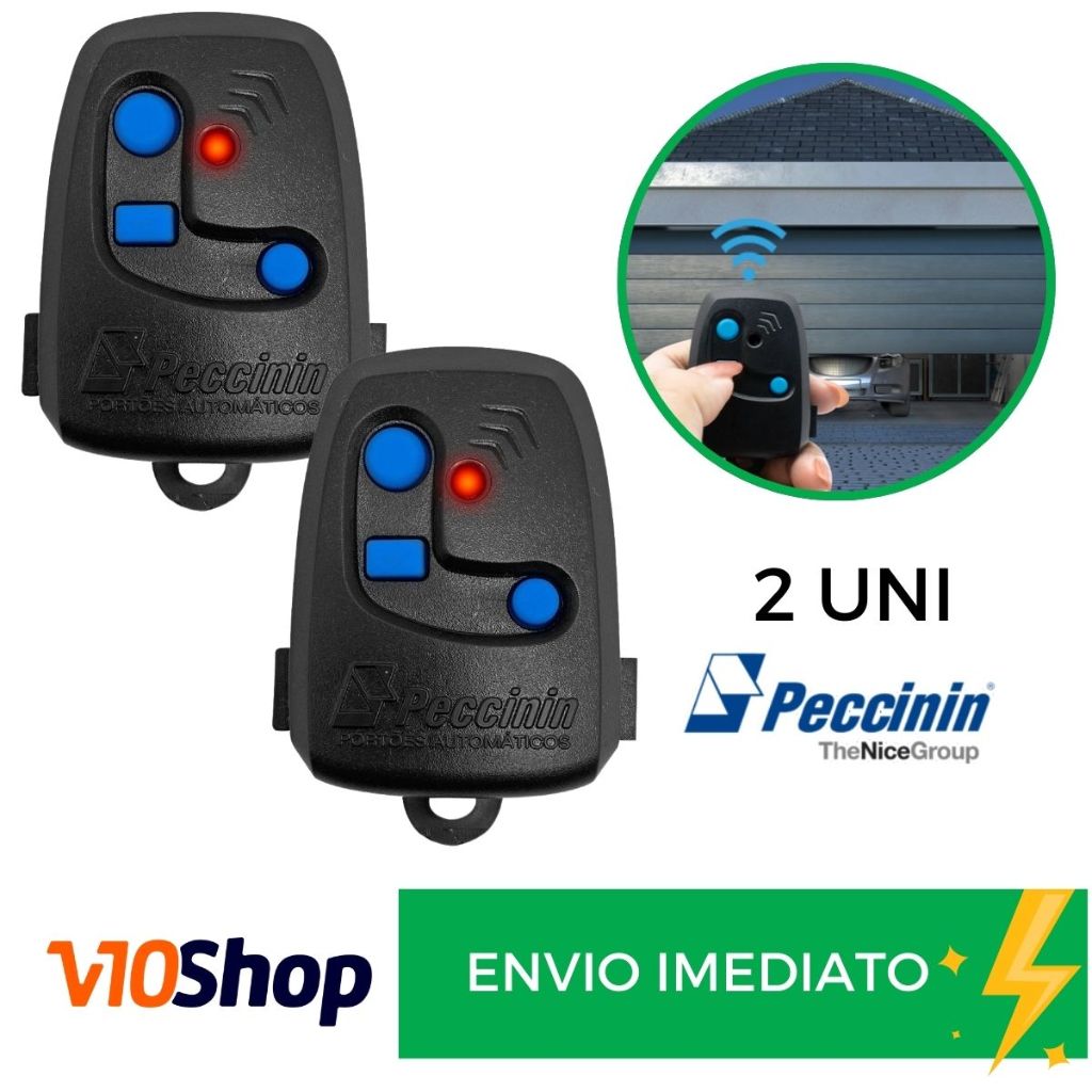 Kit 2 Controle para Portão Tx 3c Preto Peccinin Nice Linear 433 Mhz - V10 Shop em Oferta na Shopee