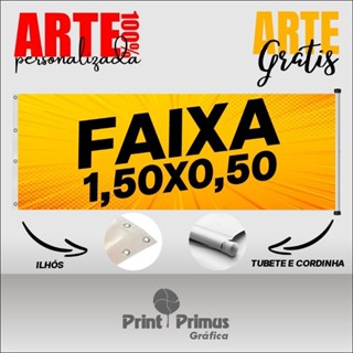 Faixa/Lona 1,50 x 0,50cm - Personalizada em Oferta na Shopee