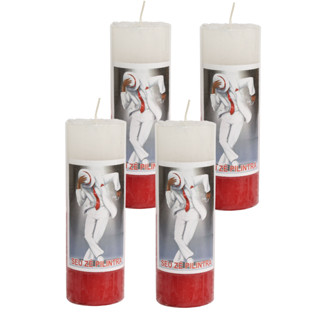 Pacote 4 Velas 7 Dias Zé Pilintra Branca/Vermelha 260g Orixá em Oferta na Shopee