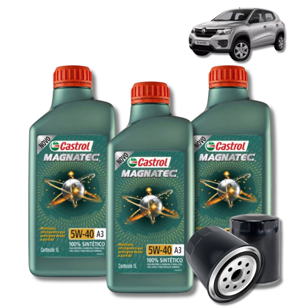 KIT TROCA DE ÓLEO KWID 2018>2021 1.0 + FILTRO 5W40 CASTROL