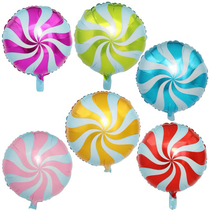 Kit c/ 12 Balão Metalizado Pirulito 45cm festa balas guloseimas doces enfeites - 2 Cada