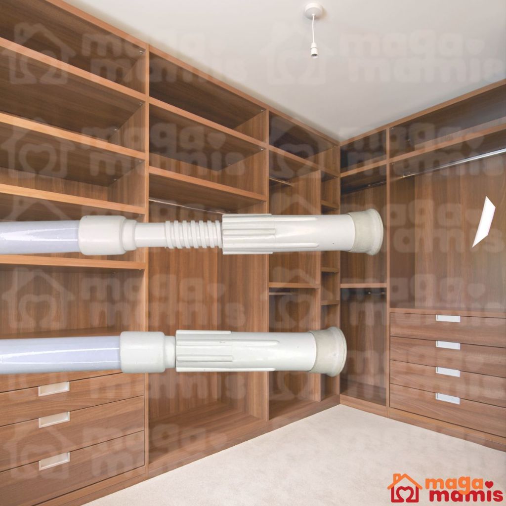 Varão Box de Cortina de Banheiro Ajustável 45cm até 1,50mt Bastão Extensivo Multiuso Banheiro Suporte Exten Guarda Roupa